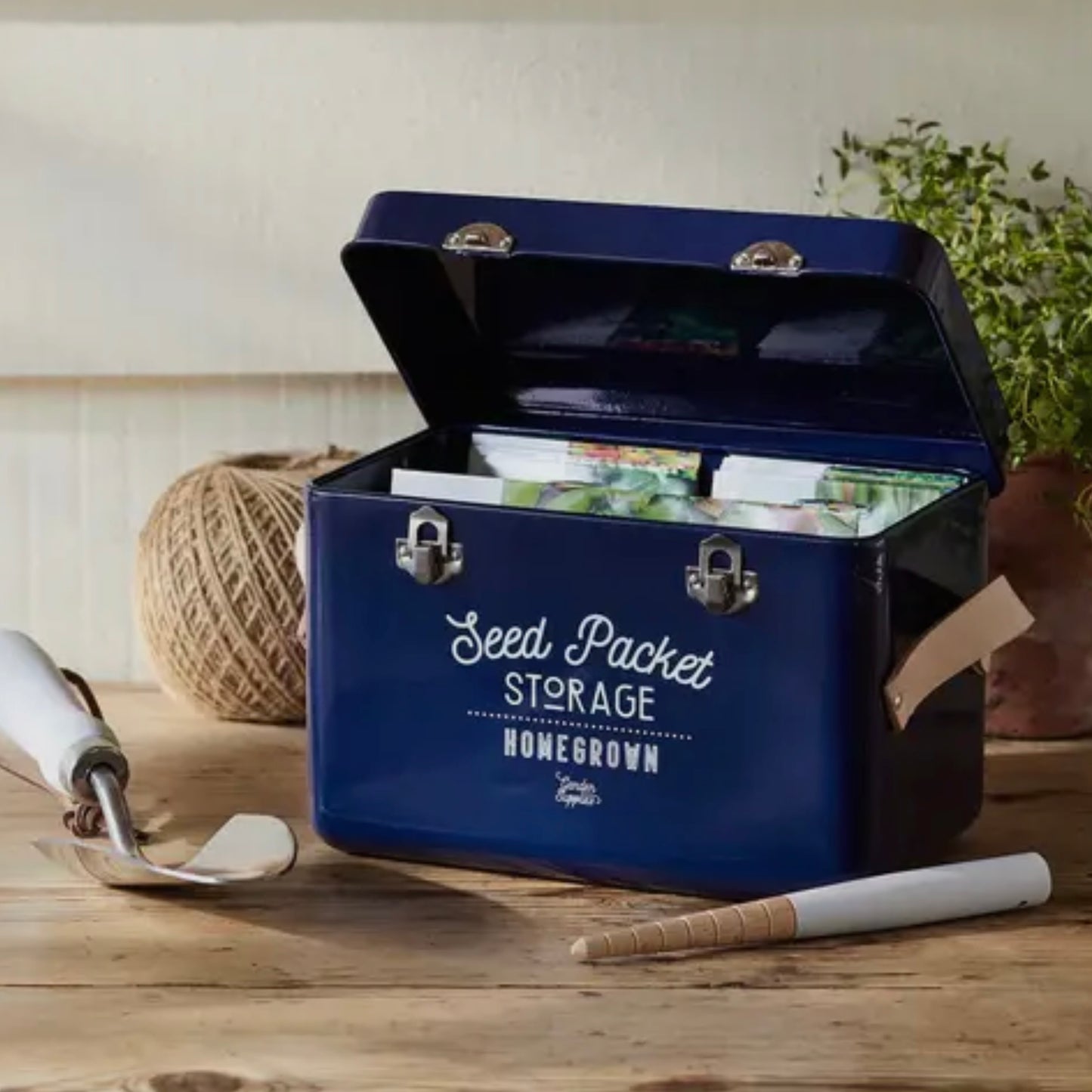 Burgon & Ball | Leather Handled Seed Tin