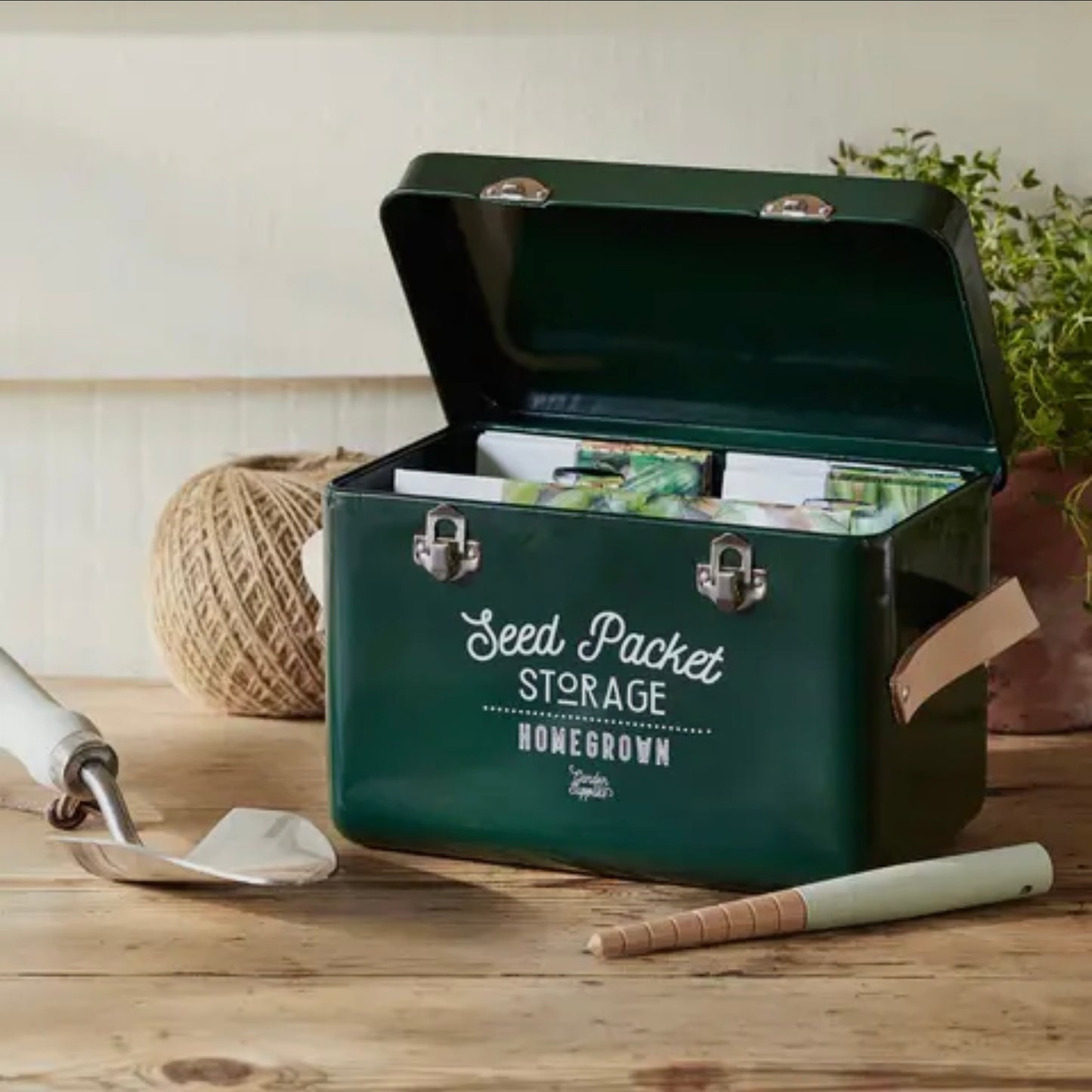 Burgon & Ball | Leather Handled Seed Tin