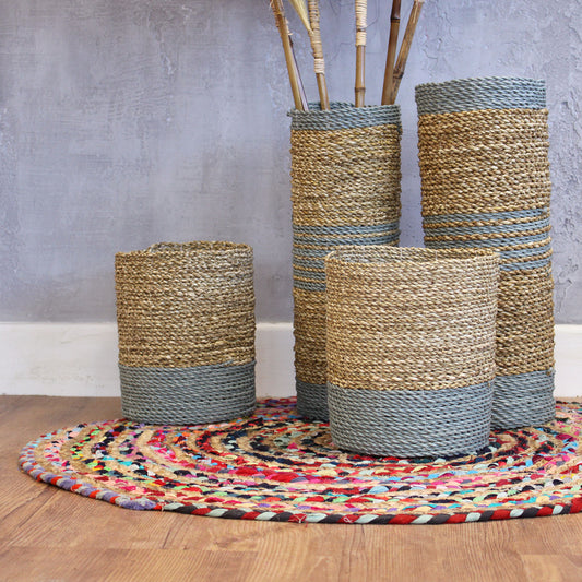 Sea Grass Vase & Bin Set